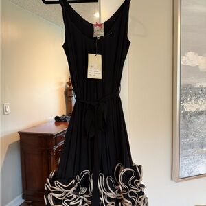 Yoana Baraschi Black Dress with Gold Trim